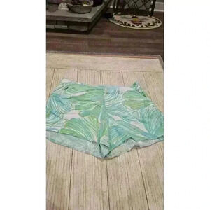 Lilly Pulitzer Women's Floral Print Cut-Off Shorts Size 10 Multicolor Lace Trim